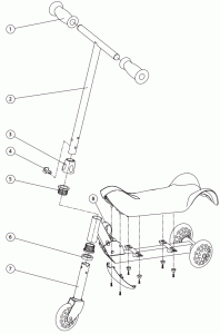 Razor 140627 Folding Kiddie Kick Scooter - Razor parts