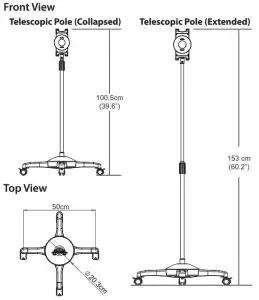 StarTech STNDTBLTMOB Mobile Floor Stand for Tablets - top VIEW