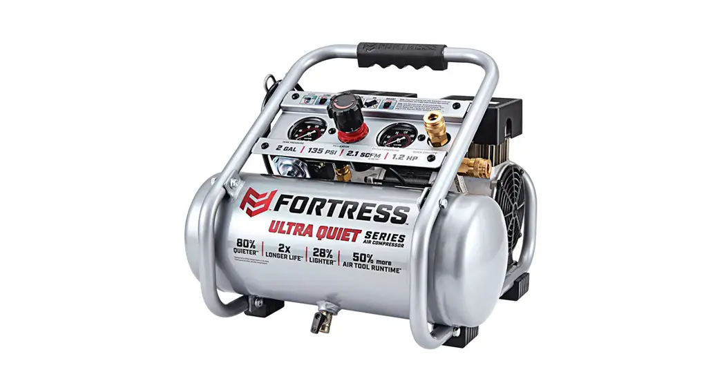 Fortress 64596 2 Gallon 135 Psi Ultra Quiet Hand Carry Jobsite Air Compressor Owner's Manual Fortress 64596 2 Gallon 135 Psi Ultra Quiet Hand Carry Jobsite Air Compressor Owner's Manual
