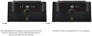 Electrolux Air Fryer E6AF1 520K -Making temperature and time adjustments 1