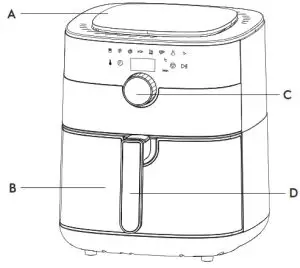 Electrolux Air Fryer E6AF1 520K - Product structure