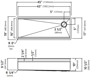 Kraus KWU111 17 Kore Workstation Stainless Steel Undermount Kitchen Sinks - KWU120-45