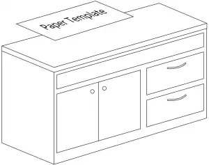 Kraus KWU111 17 Kore Workstation Stainless Steel Undermount Kitchen Sinks - Position Template