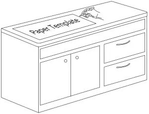 Kraus KWU111 17 Kore Workstation Stainless Steel Undermount Kitchen Sinks - Trace Template