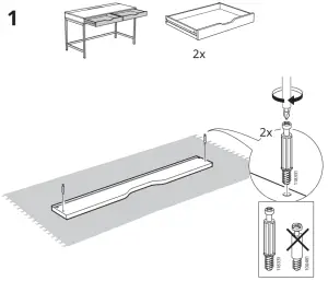 IKEA 804 834 38 Alex Student Study Desk - 1