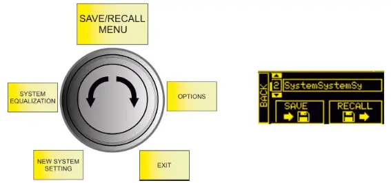 dBTechnologies ES503 Powered PA Stereo System - SAVE RECALL MENU