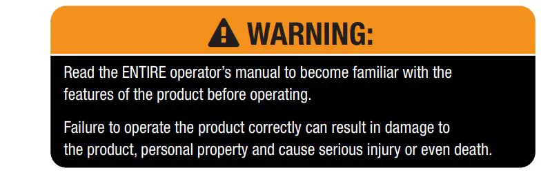 Champion 9500W Electric Start Generator - Warning