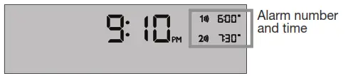 alarm time displays