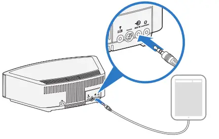 Using a cable to connect an audio device
