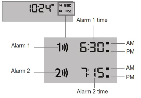 Alarm status indicators