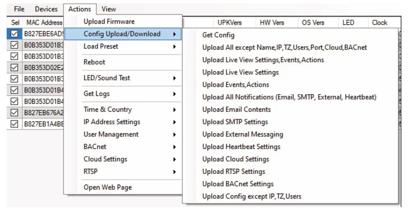 IP Video Corporation Halo Device Manager - Config Upload Download