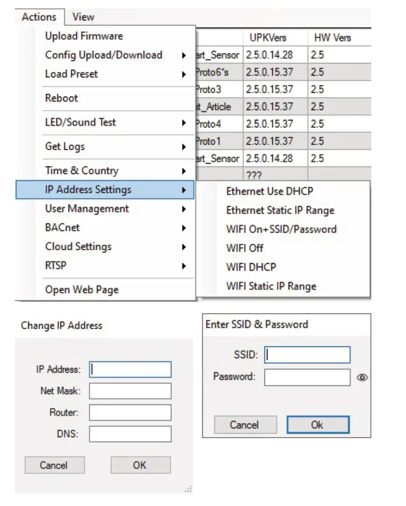 IP Video Corporation Halo Device Manager - IP Address settings