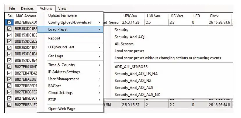 IP Video Corporation Halo Device Manager - Load Preset