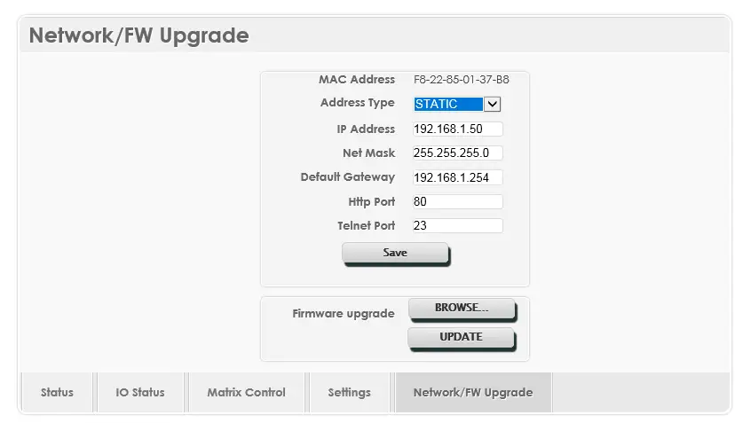 Network FW Upgrade