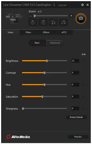 AVerMedia Live Streamer Ultra HD Webcam - CamEngine