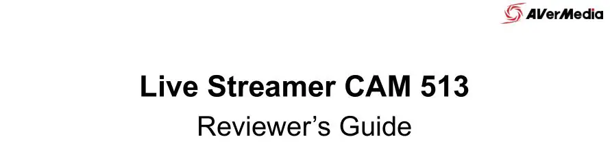 AVerMedia Live Streamer Ultra HD Webcam User Guide