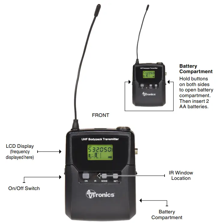Kingdom AVTBPT1 Bodyworn Wireless Microphone-Transmitter