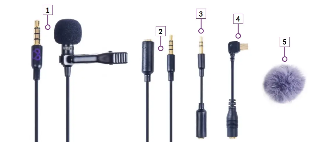 Purple-Panda-Lavalier-Lapel-Microphone-Kit-Clip-on-Omnidirectional-Condenser-Lav-Mic-Compatible-fig-1