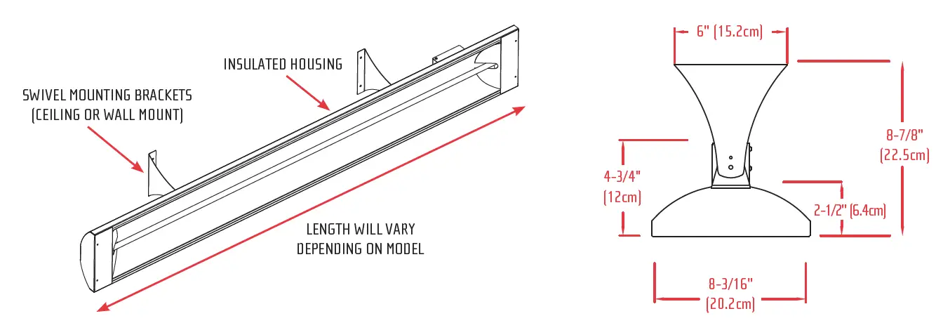 INFRATECH -WD6024SS -All- Weather C-Series- And -CD-Series- Quartz -Tube- Electric -Infrared -Radiant -Heater- 3
