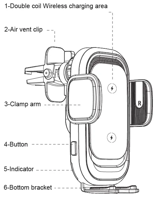 meskey CW30 Smart Car Fast Wireless Charger-1