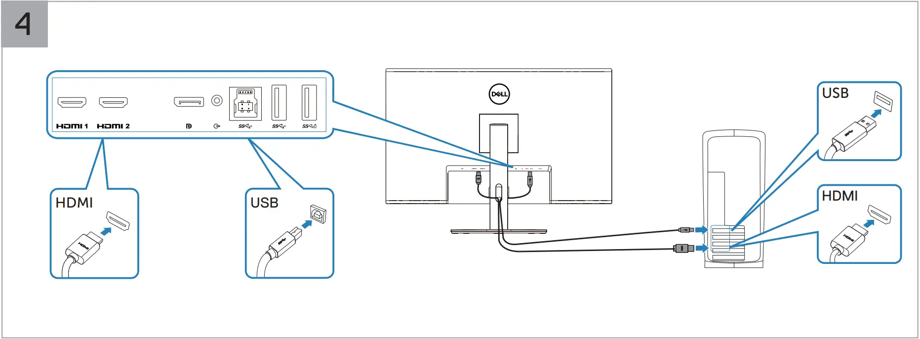 DELL S3221QS Curved 4K UHD Monitor 4