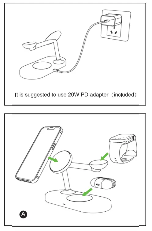 Shenzhen Nine Five Link Technology MC20 3 In 1 Magnetic Wireless Charger - fig