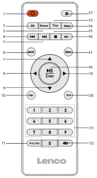 Lenco DAR-051 DAB+ or FM Radio with CD Player USB and Bluetooth - Remote