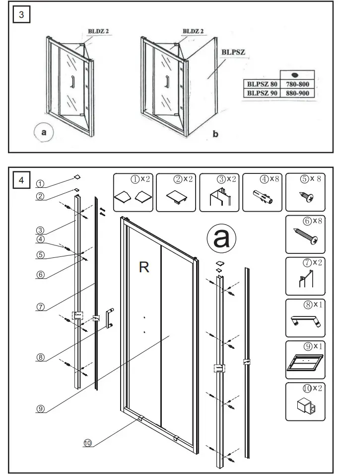 RAVAK BLDZ2 70 80x190cm Shower Door - figure 2