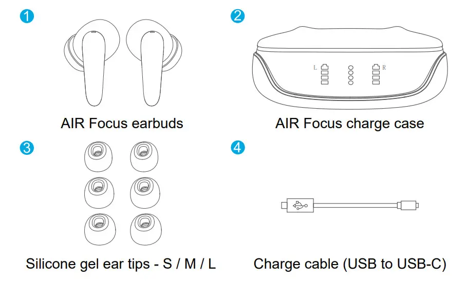 friendie AUDIO Air Focus Active Noise Cancelling Wireless In Ear Headphones - Figure 1