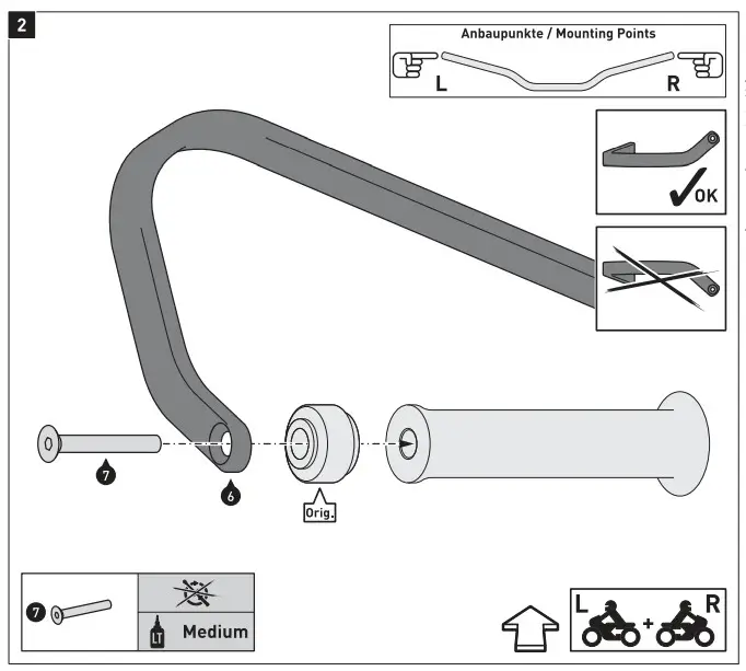 SW-MOTECH HPR.00.220.23400 B Kobra Handguard Mounting Kit - Figure 3