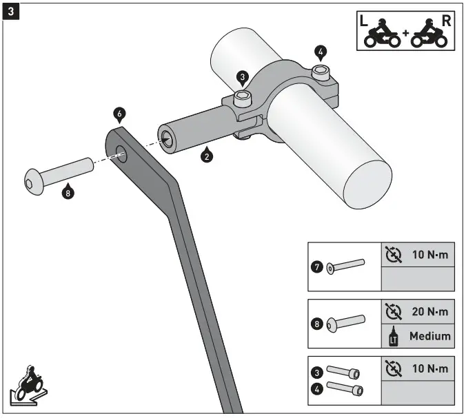SW-MOTECH HPR.00.220.23400 B Kobra Handguard Mounting Kit - Figure 4