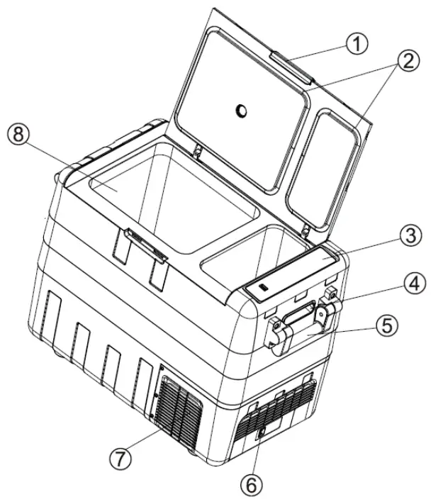 KOHREE HY1907 Portable Refrigerator Car Fridge Freezer - fig1