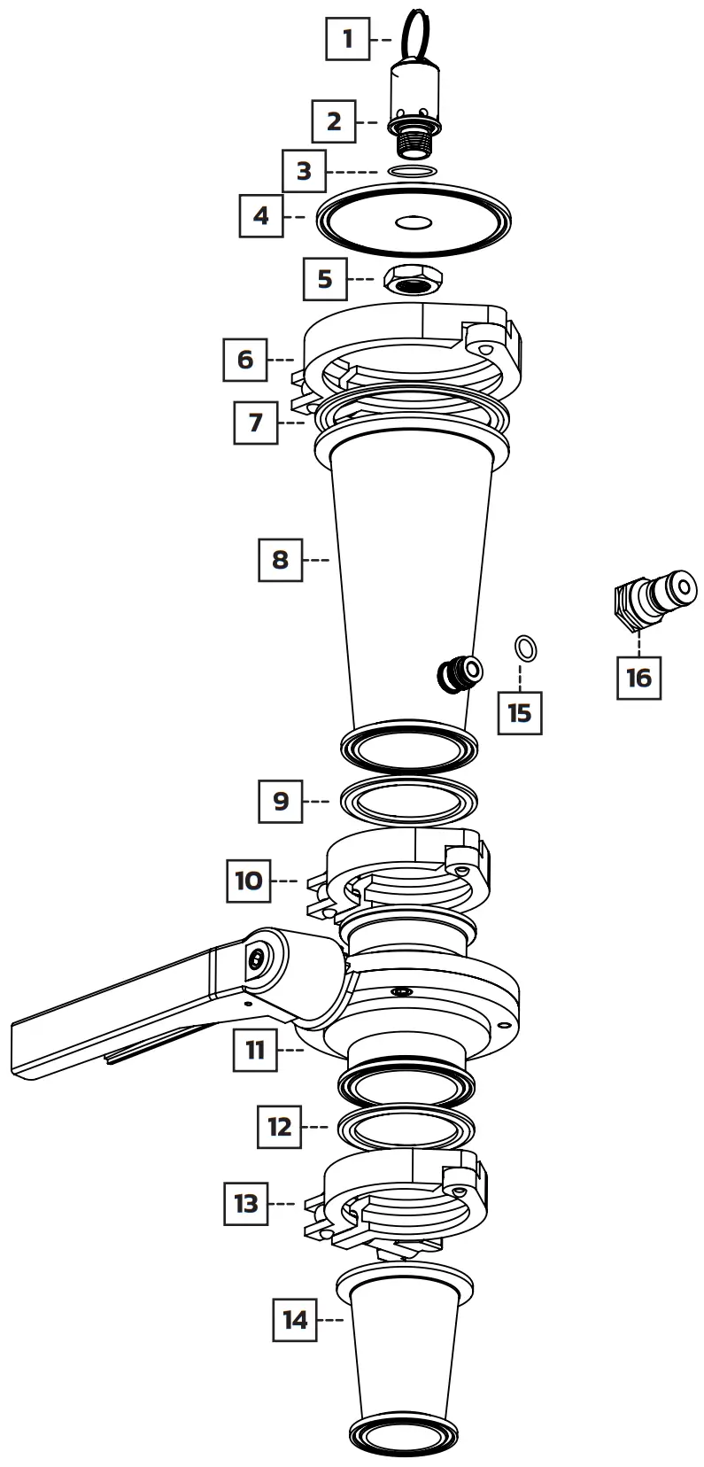 BLICHMANN Aromanator Tri-Clamp Adapter - FIG 1
