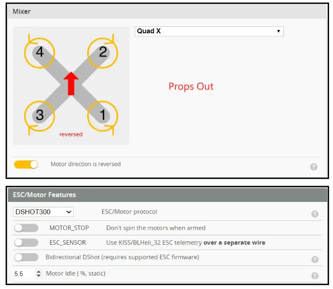 Happymodel Mobeetle6 1S Brushless Whoop Frsky - channel setup1