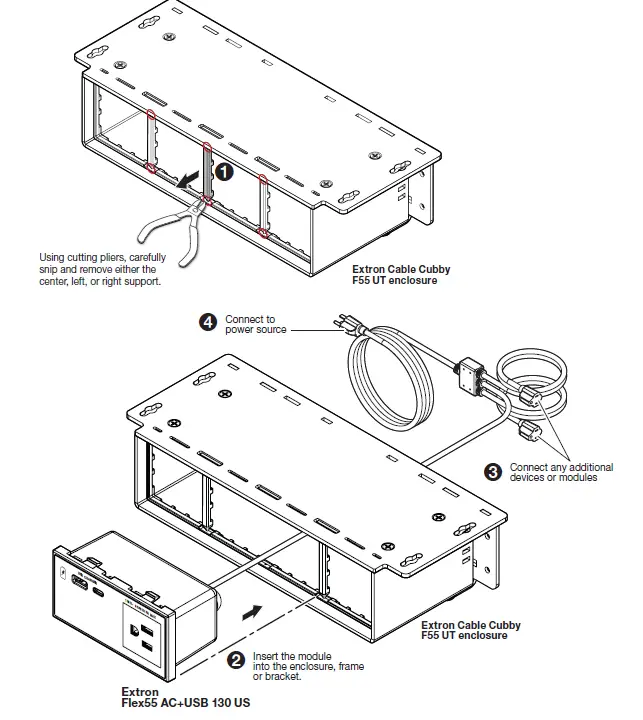 Extron FLEX55 AC Plus USB 130 US Power Modules FIG (2)