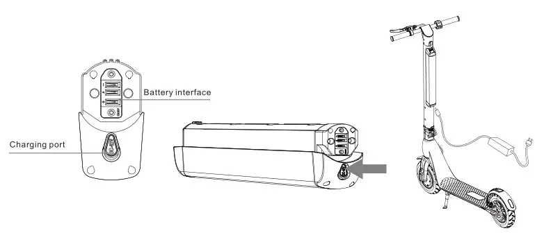 JIVR Electric Scooter Plus Silver - Charging method