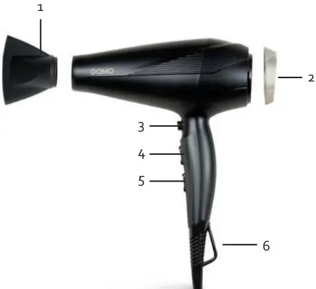 DOMO DO1093HD Electric Hair Dryer-FIG2