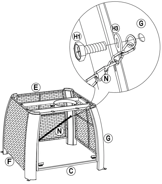 SUNJOY GROUP A302006410 Outdoor 38-Inch Brown Wicker Propane Gas Fire Pit Table - Fig 27