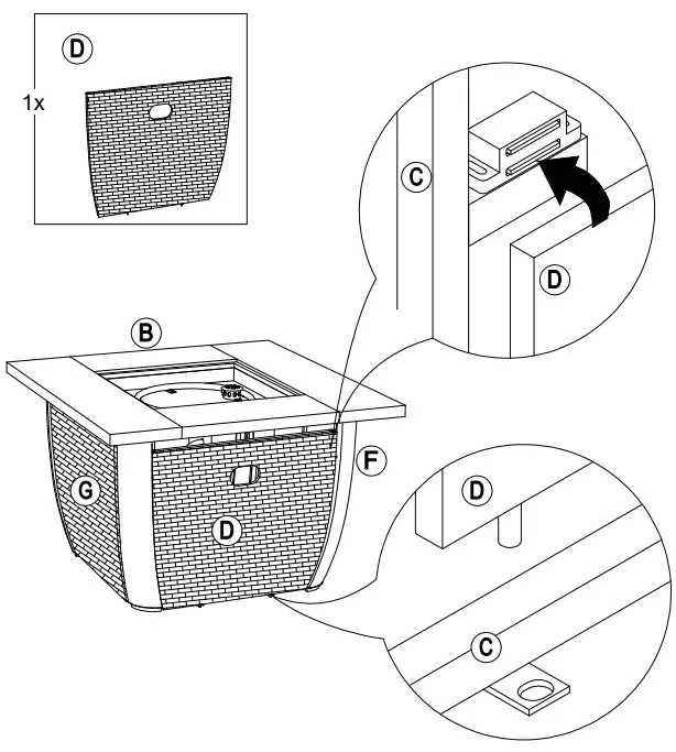 SUNJOY GROUP A302006410 Outdoor 38-Inch Brown Wicker Propane Gas Fire Pit Table - Fig 29