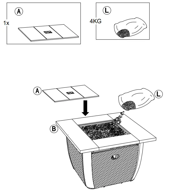 SUNJOY GROUP A302006410 Outdoor 38-Inch Brown Wicker Propane Gas Fire Pit Table - Fig 30