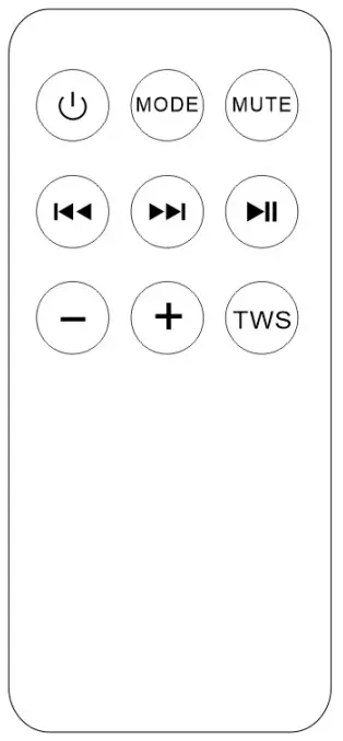 AUDMIC INDUSTRIAL TS008 Bookshelf Wireless Speaker - Remote Control Layout