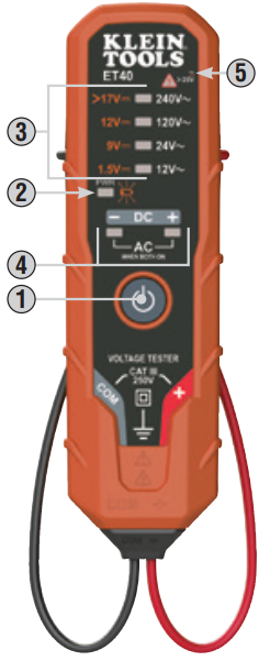 KLEIN TOOLS ET40 Digital AC-DC Voltage Tester-FIG2