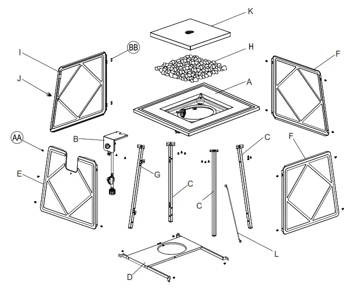 GARDEN 28 in Gas Fire Pit - Fig