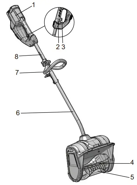 greenworks 2605602 Snow Shovel - fig1