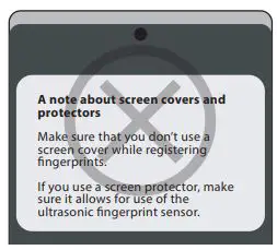 Onn Hybrid Screen Protector User Guide - Register your Fingerprint