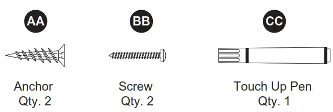 Origin 21 1688MR 28 274 Nova 28 in W x 30 in H Cerused Natural Oak Rectangular Bathroom - HARDWARE CONTENTS