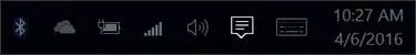 Windows taskbar with Action Center icon Windows taskbar with Action Center icon