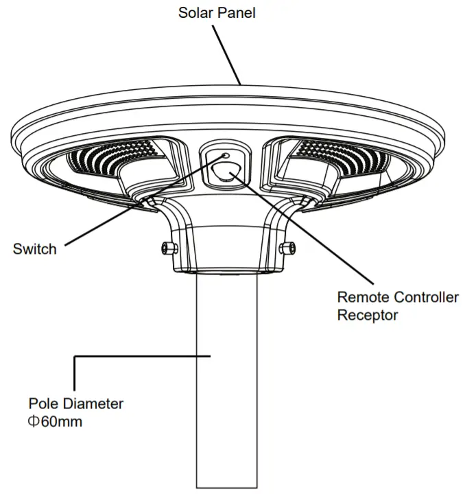 V-TAC Solar Garden Light - DIAGRAM1