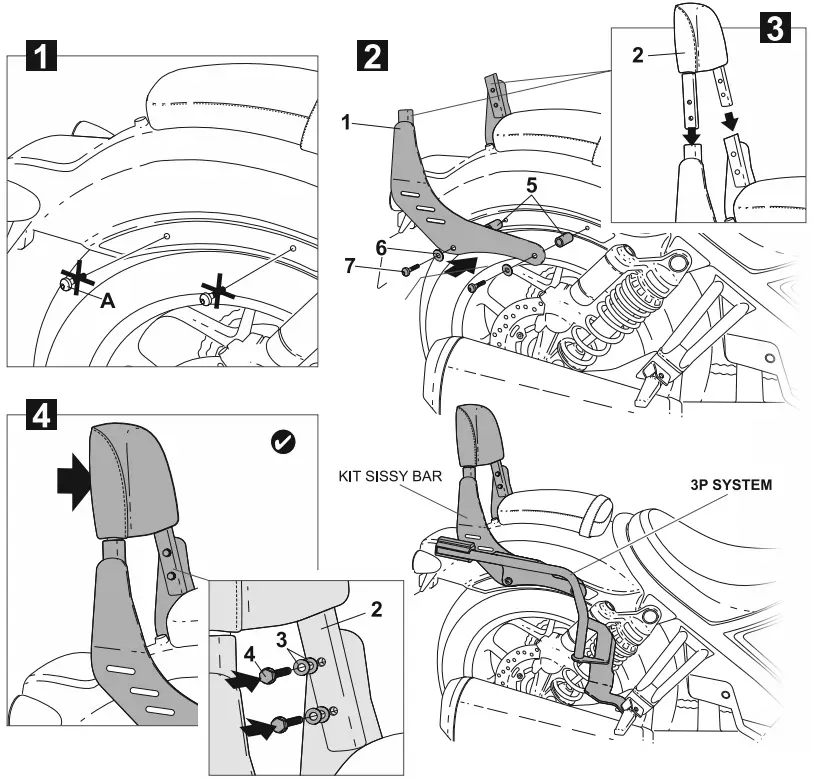 SHAD H0RB11SN Backrest and Fitting Kit - Figure 2