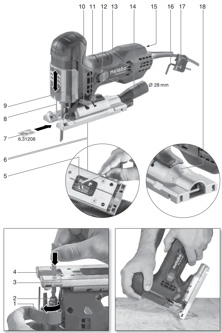 metabo STE 100 Quick Reciprocating Saw - FIG 1